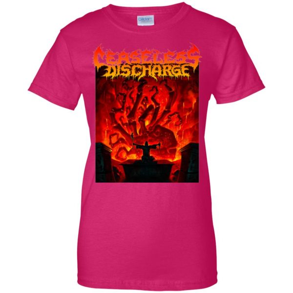 ceaseless discharge womens t shirt - lady t shirt - pink heliconia
