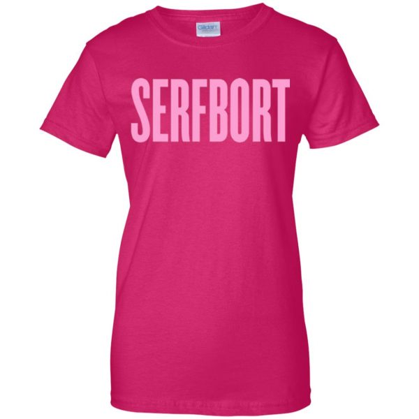 serfbort womens t shirt - lady t shirt - pink heliconia