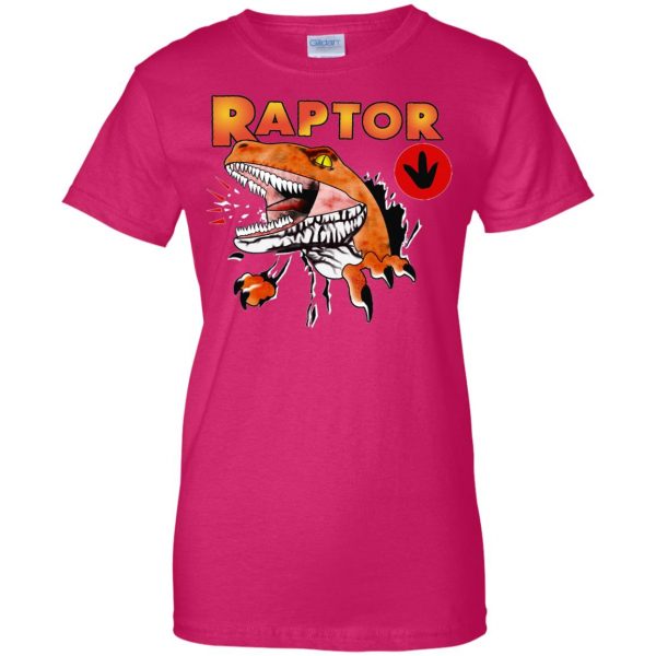 ghost world raptor womens t shirt - lady t shirt - pink heliconia