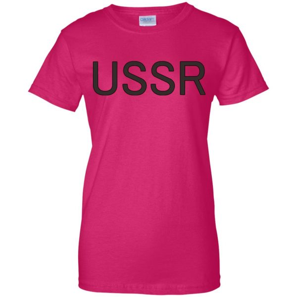 flcl ussr womens t shirt - lady t shirt - pink heliconia