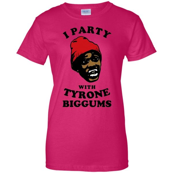 dave chappelle tyrone biggums womens t shirt - lady t shirt - pink heliconia