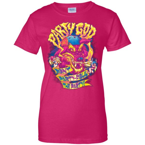 party god womens t shirt - lady t shirt - pink heliconia