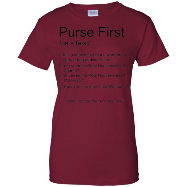 purse first womens t shirt - lady t shirt - pink cardinal