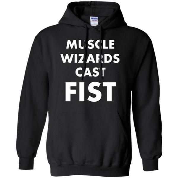 muscle wizards cast fist hoodie - black