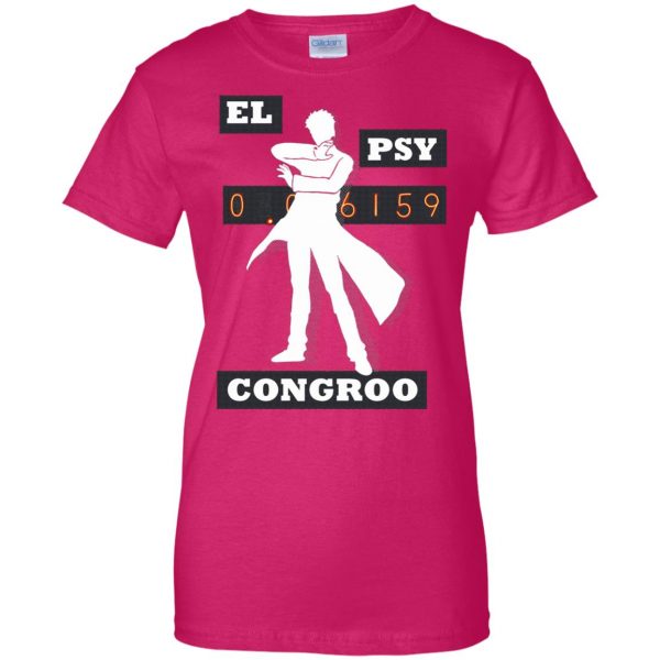 el psy congroo womens t shirt - lady t shirt - pink heliconia