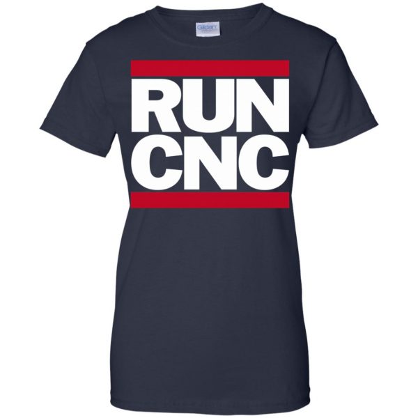 run cnc womens t shirt - lady t shirt - navy blue