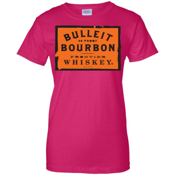 bulleit bourbon womens t shirt - lady t shirt - pink heliconia