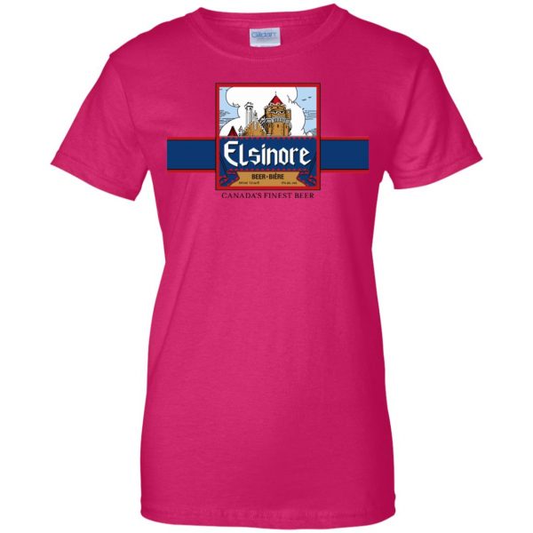 elsinore beer womens t shirt - lady t shirt - pink heliconia