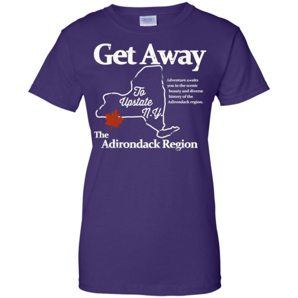 get away to upstate ny womens t shirt - lady t shirt - purple