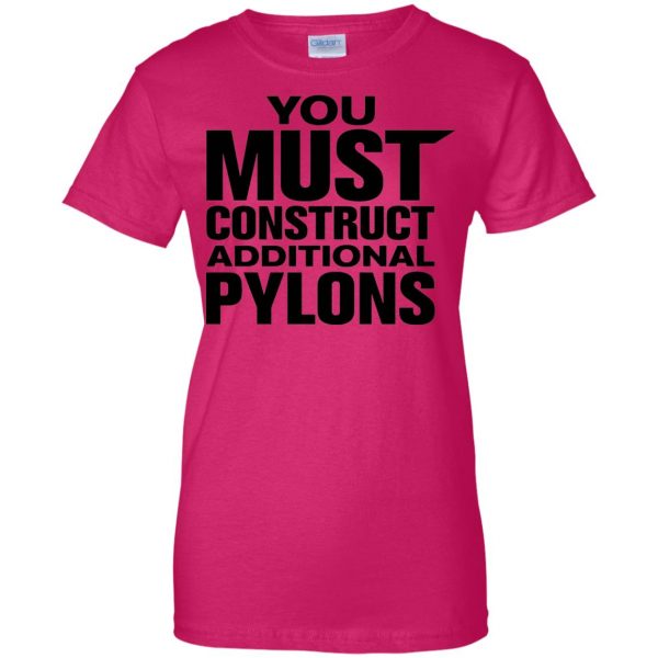 you must construct additional pylons womens t shirt - lady t shirt - pink heliconia