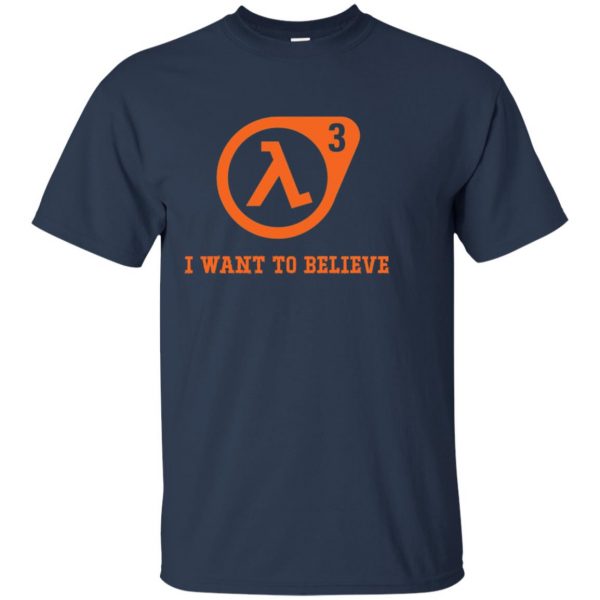 half life 3 i want to believe t shirt - navy blue
