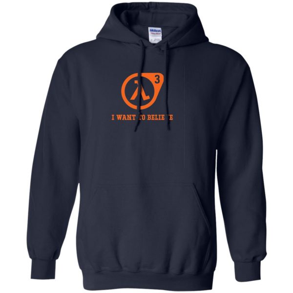 half life 3 i want to believe hoodie - navy blue