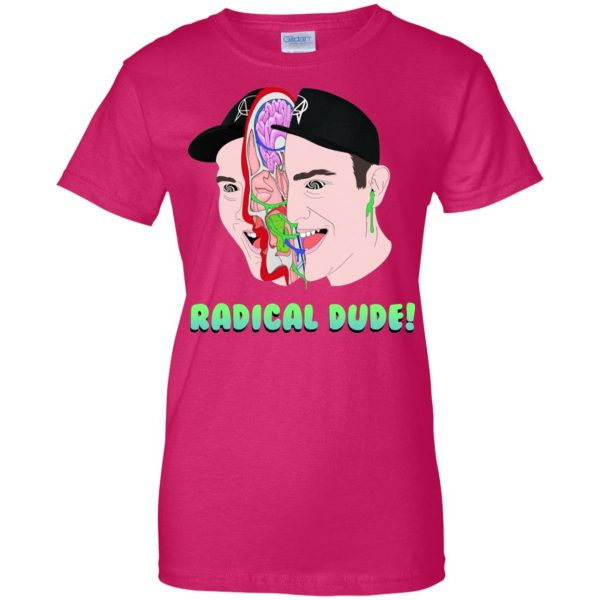 getter radical dude womens t shirt - lady t shirt - pink heliconia