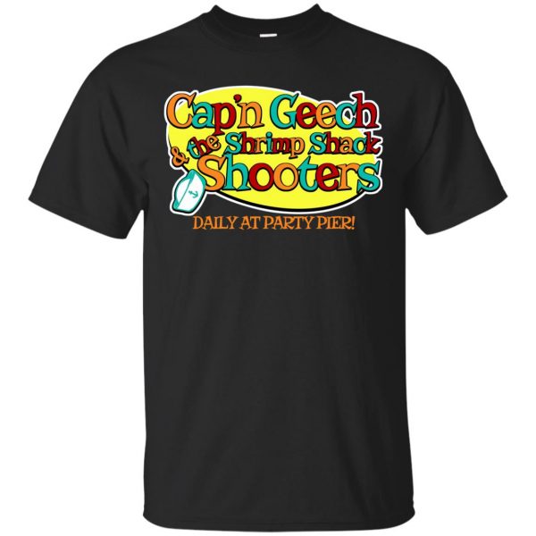 captain geech and the shrimp shack shooters t shirt - black