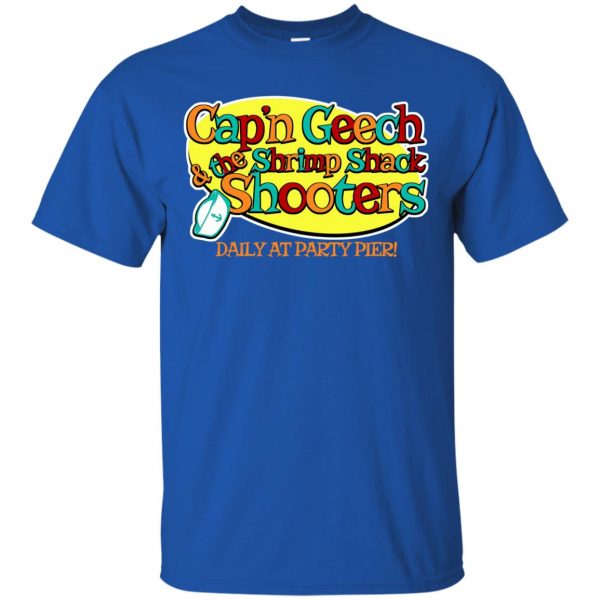 captain geech and the shrimp shack shooters t shirt - royal blue