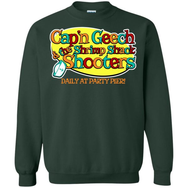 captain geech and the shrimp shack shooters sweatshirt - forest green