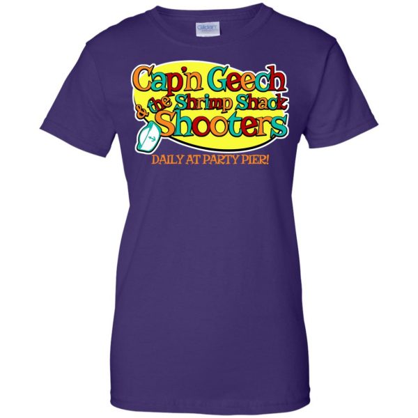 captain geech and the shrimp shack shooters womens t shirt - lady t shirt - purple