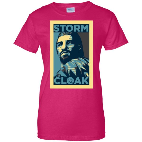 stormcloak womens t shirt - lady t shirt - pink heliconia