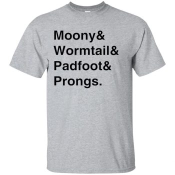 moony wormtail padfoot and prongs shirt - sport grey