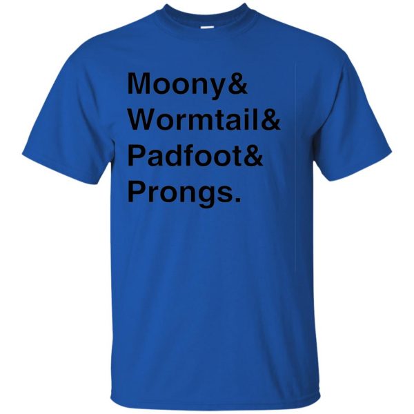 moony wormtail padfoot and prongs t shirt - royal blue
