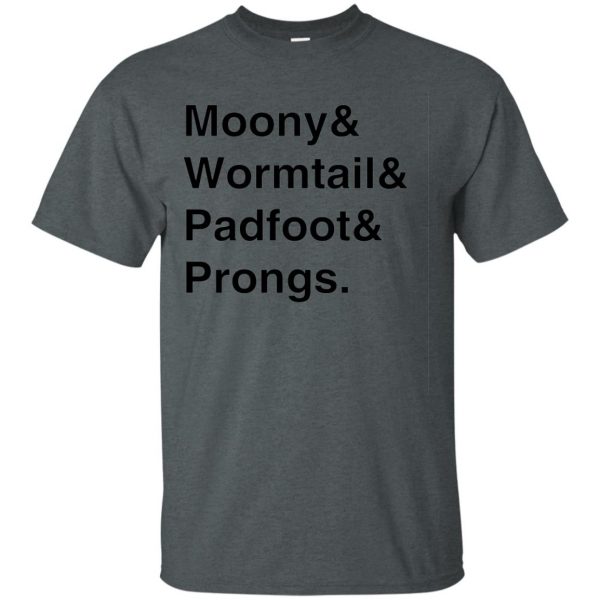 moony wormtail padfoot and prongs t shirt - dark heather