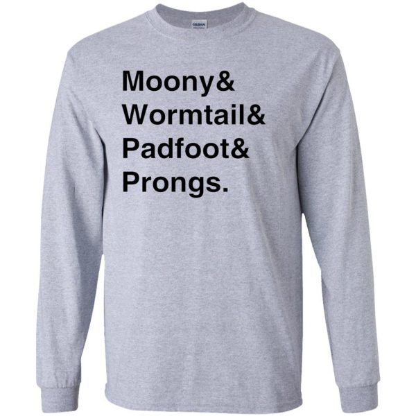 moony wormtail padfoot and prongs long sleeve - sport grey