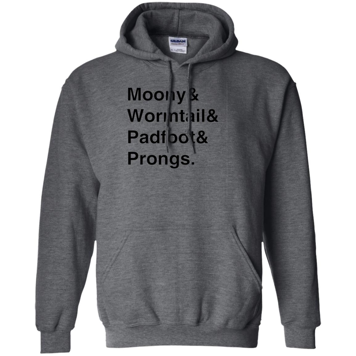 moony wormtail padfoot and prongs hoodie - dark heather