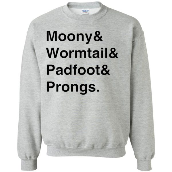 moony wormtail padfoot and prongs sweatshirt - sport grey