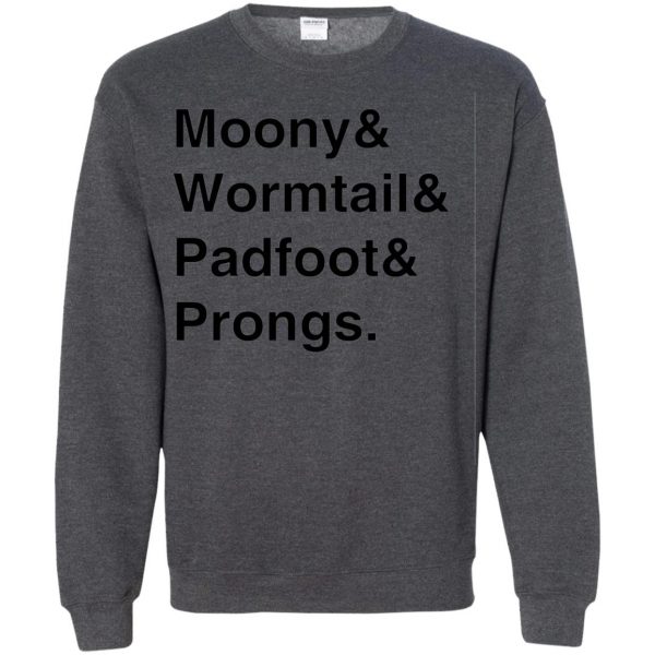 moony wormtail padfoot and prongs sweatshirt - dark heather