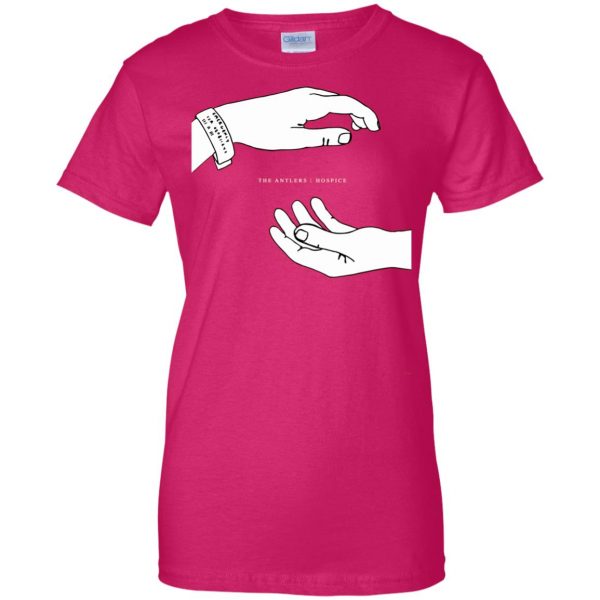the antlers hospice womens t shirt - lady t shirt - pink heliconia