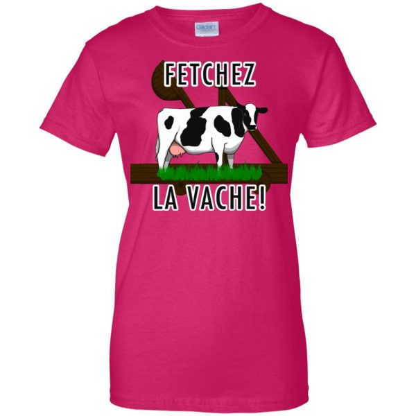 fetchez la vache womens t shirt - lady t shirt - pink heliconia