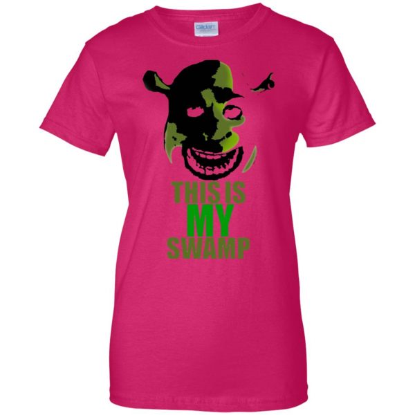 shrek is love shrek is life womens t shirt - lady t shirt - pink heliconia