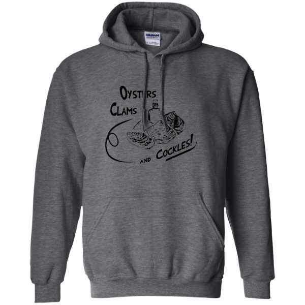 oysters clams and cockles hoodie - dark heather