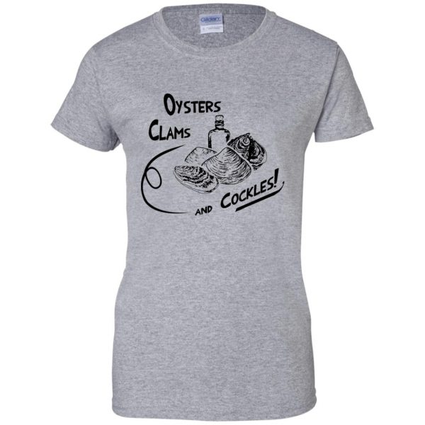 oysters clams and cockles womens t shirt - lady t shirt - sport grey