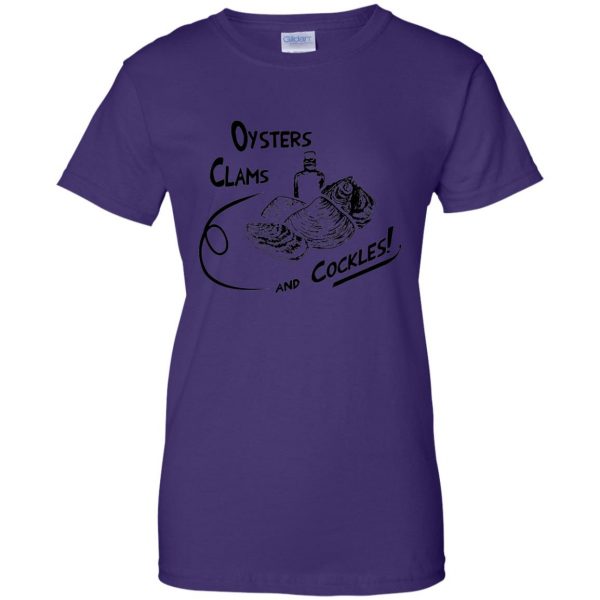 oysters clams and cockles womens t shirt - lady t shirt - purple