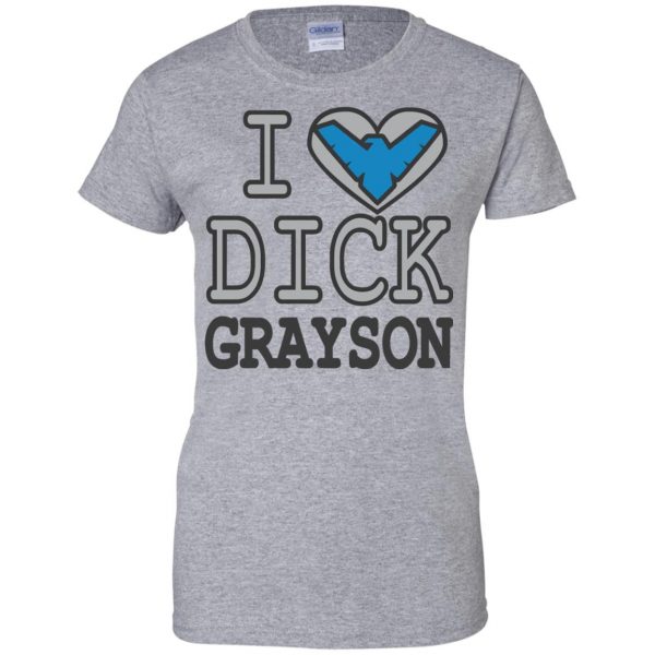 dick grayson womens t shirt - lady t shirt - sport grey