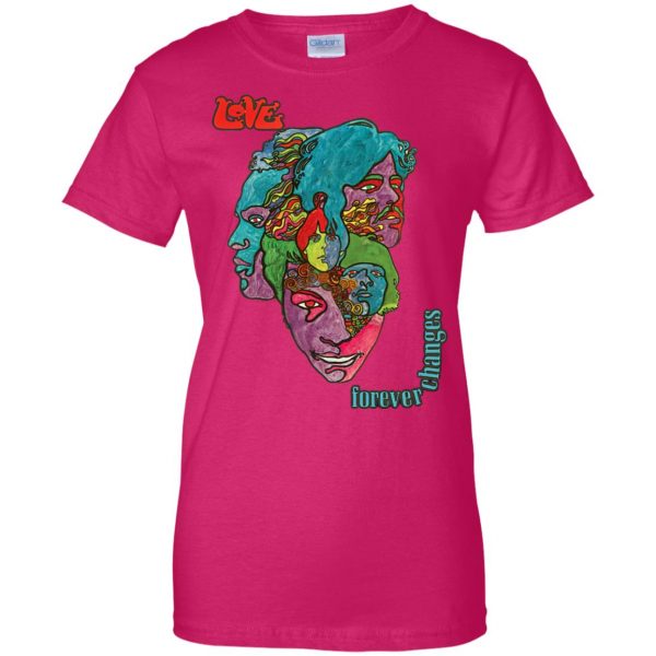 love forever changes womens t shirt - lady t shirt - pink heliconia