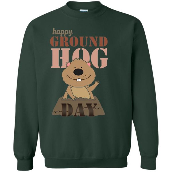 groundhog day sweatshirt - forest green