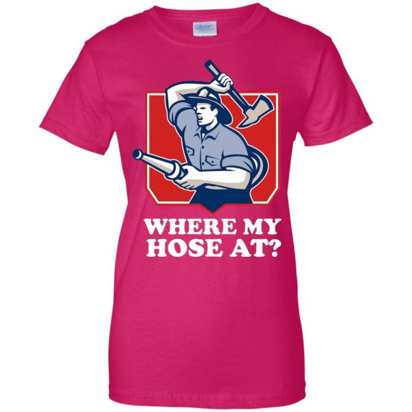 where my hose at womens t shirt - lady t shirt - pink heliconia