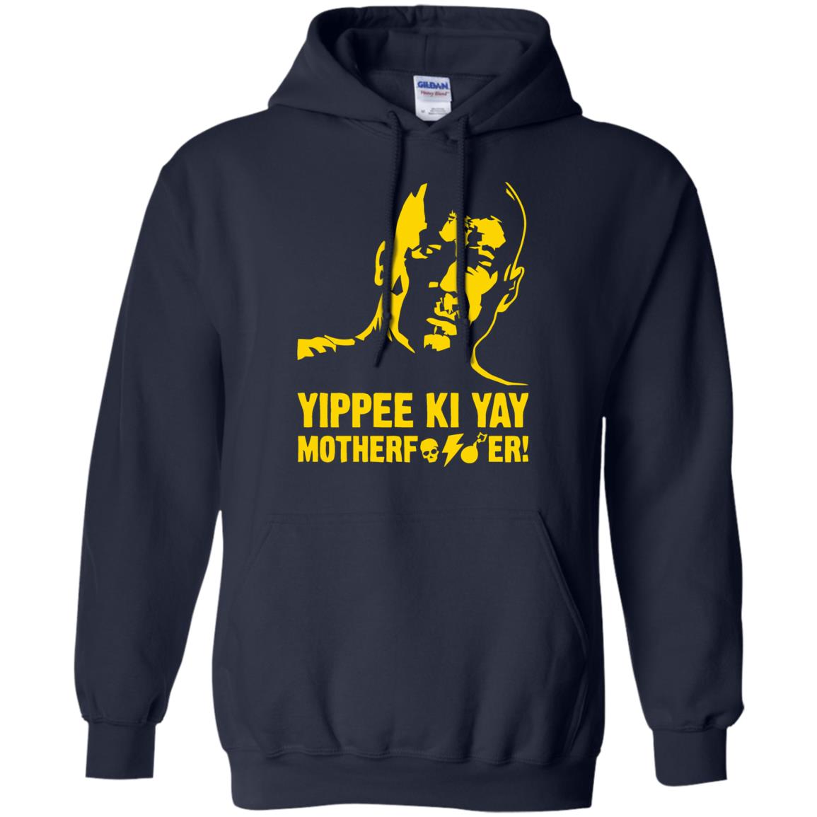 yippee ki yay hoodie - navy blue