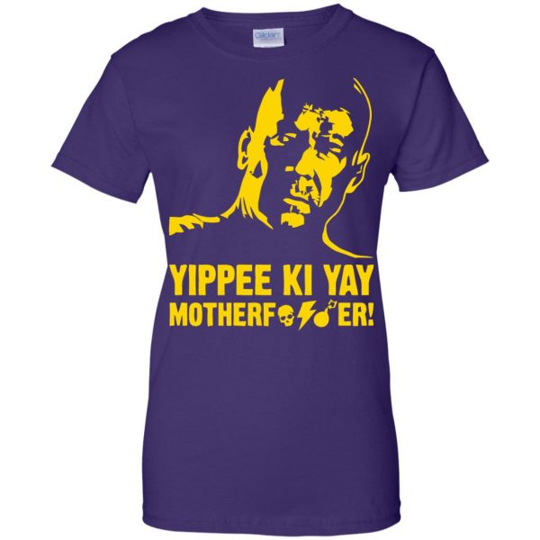 yippee ki yay womens t shirt - lady t shirt - purple