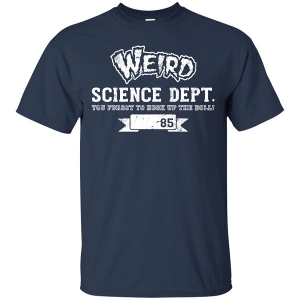 weird science t shirt - navy blue