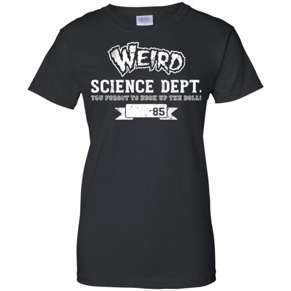 weird science womens t shirt - lady t shirt - black