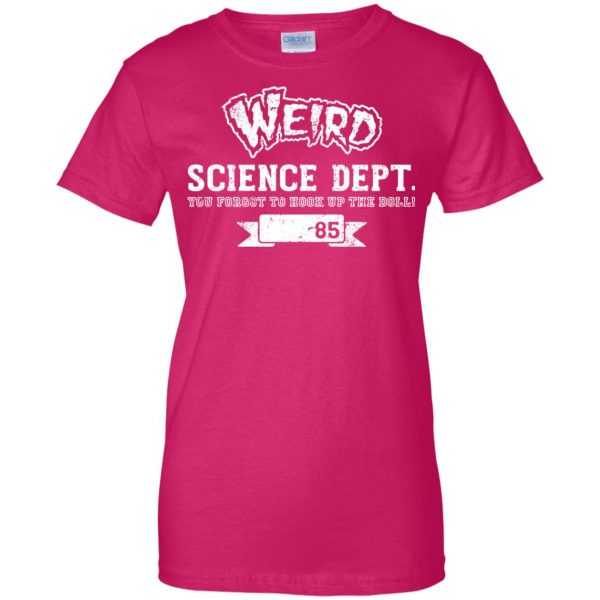 weird science womens t shirt - lady t shirt - pink heliconia