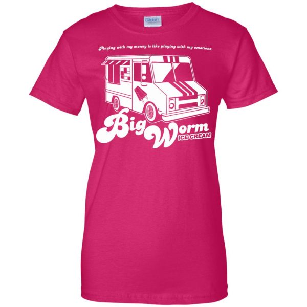 big worm womens t shirt - lady t shirt - pink heliconia