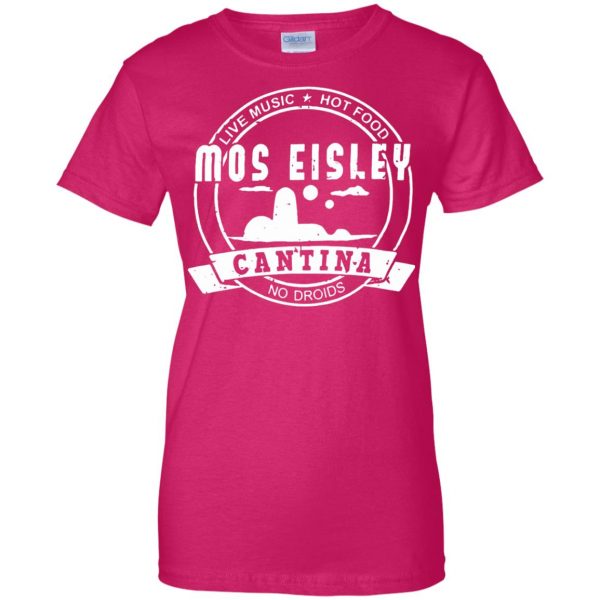 mos eisley cantina womens t shirt - lady t shirt - pink heliconia