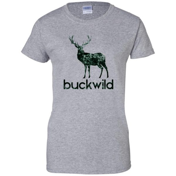 buck wild womens t shirt - lady t shirt - sport grey