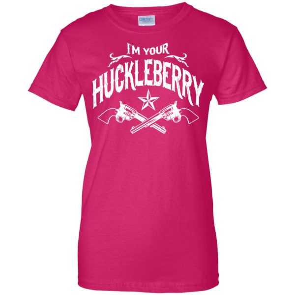 i'm your huckleberry womens t shirt - lady t shirt - pink heliconia