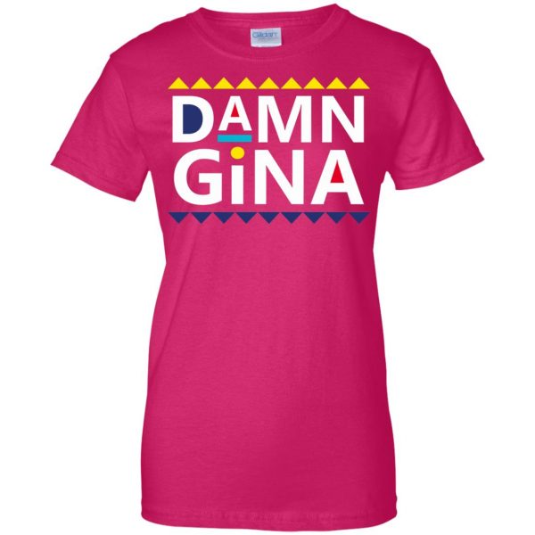 damn gina womens t shirt - lady t shirt - pink heliconia