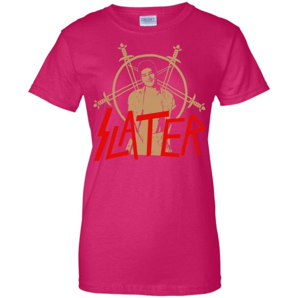 slater slayer womens t shirt - lady t shirt - pink heliconia